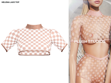 Second Life Marketplace - PlushStudios. Helena Lace Top - Nude